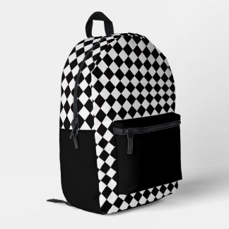 Checkered Design Backpack  Bedruckter Rucksack