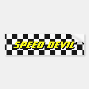 Checkered flag bumper sticker for auto racing fan autoaufkleber