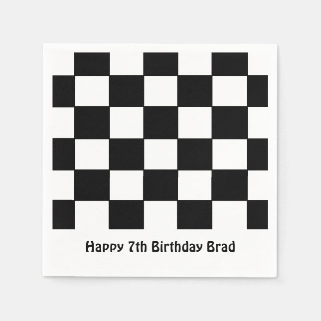 "Checkered Flag" Papier Napkins Serviette (Vorderseite)