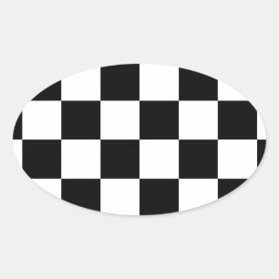 Checkered Flagge, die Ovaler Aufkleber