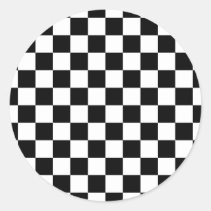 Checkered Flagge, die Runder Aufkleber