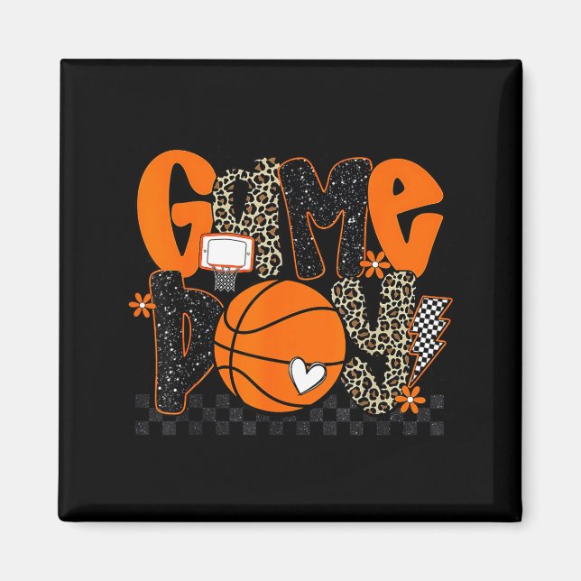 Checkered Game Day Basketball Srts Lover Men Women Magnet (Vorne)