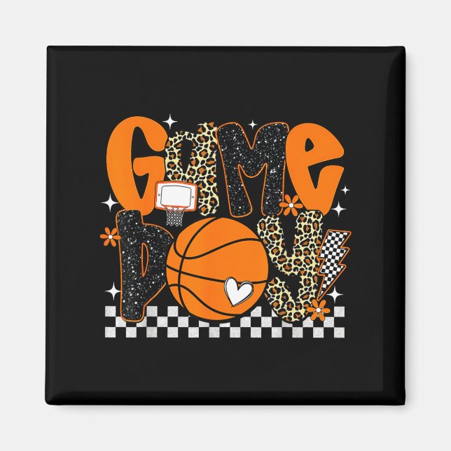 Checkered Game Day Basketball Srts Lover Men Women Magnet (Vorne)
