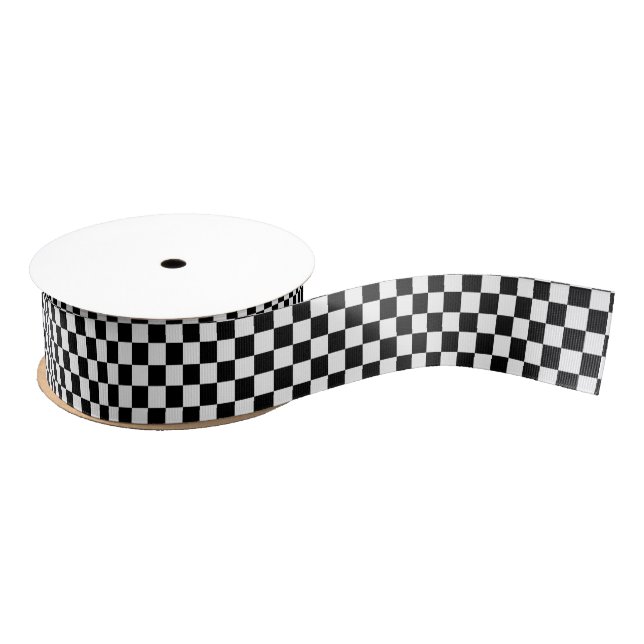 Checkered Grosgrain Ribbon Ripsband (Spule)