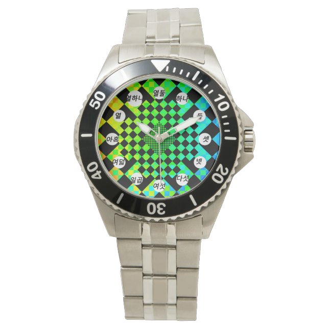 Checkered Illusion (K Face) von Kenneth Yoncich Armbanduhr (Vorderseite)