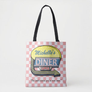 Checkered   individueller Name Retro 50er des