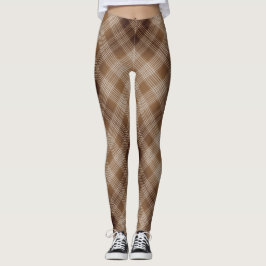 Checkered karierte Leggings Browns und TANs