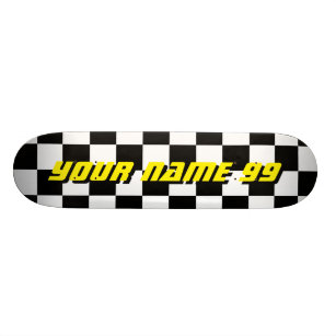 Checkered laufende Flaggen-individueller Name Skateboard