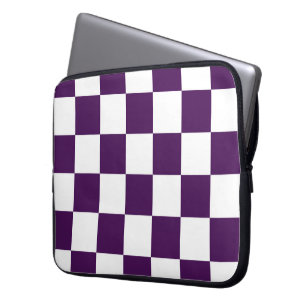 Checkered Lila und weiß Laptopschutzhülle