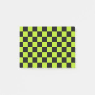 Checkered Limones Grünes und schwarz Post-it Klebezettel