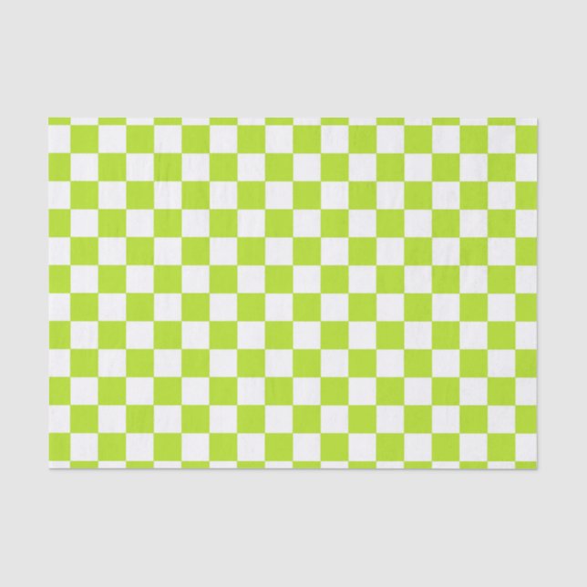 Checkered Limones Grünes und Weiß Seidenpapier (Vorderseite)