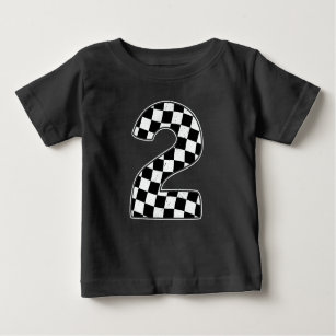 Checkered Number 2 Car Racing Flag 2. Geburtstag Baby T-shirt