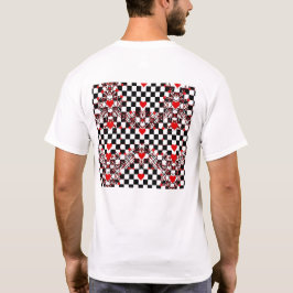 Checkered Pattern With Red Hearts & Shapes T-Shirt