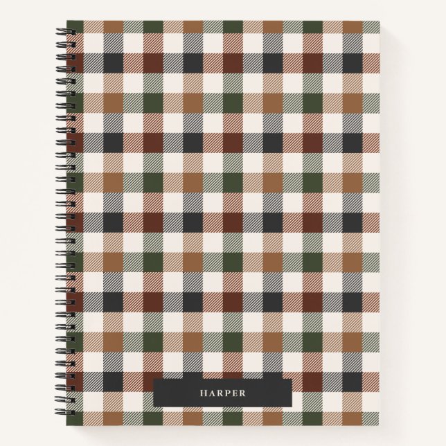 Checkered Plaid Spiral Notebook Notizbuch (Vorderseite)