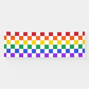 Checkered Regenbogen-kariertes buntes Banner