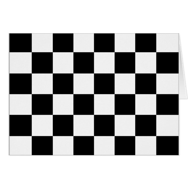 Checkered Schwarzweiss-Auto, das Flagge läuft (Vorderseite (Horizontal))