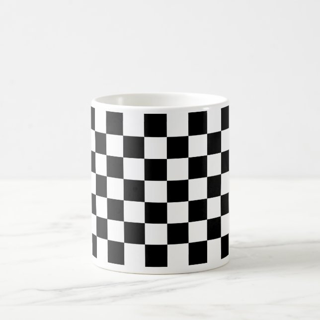 Checkered Schwarzweiss-Tasse Kaffeetasse (Mittel)
