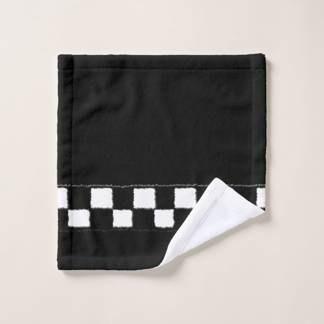 Checkered Spritzer-Schwarzweiss-Effekt Waschlappen (Waschlappen)