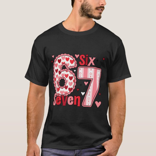 Checkered Valentine Cute Six Seven 6 7 Meme Teens  T-Shirt (Vorderseite)