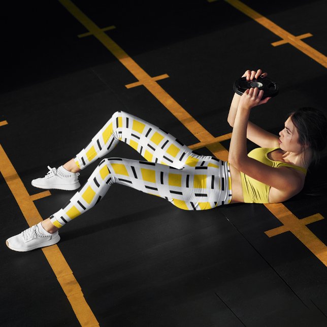 Checkered Yellow Capri Leggings (Von Creator hochgeladen)