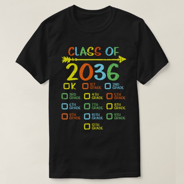 Checklist-Handprint-Klasse von 2036 wächst mit mei T-Shirt (Design vorne)
