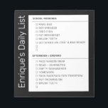 Checklist Simple Morning Evening ToDo Personalized Notizblock<br><div class="desc">Custom printed daily checklist notepad with your own personalized to-do list of responsibilities and routine tasks already set up for quick reference and reminders. Great for kids learning morning and after-school routines and self care.</div>