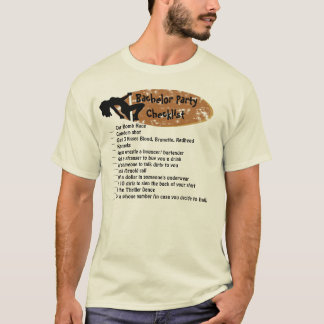 Checkliste Bachelor Party T-Shirt