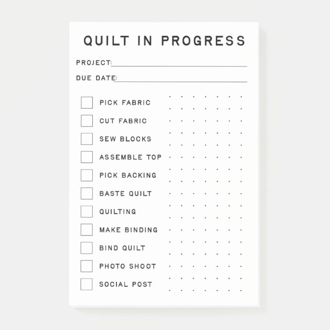 Checkliste "Durchlaufen" Post-it Klebezettel (Vorderseite)