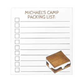 Checkliste für das personalisierte S'mores Summer  Notizblock