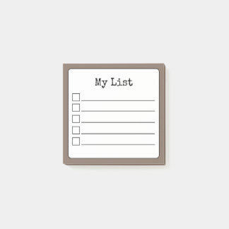Checkliste für das Retrogeflecht Post-it Klebezettel