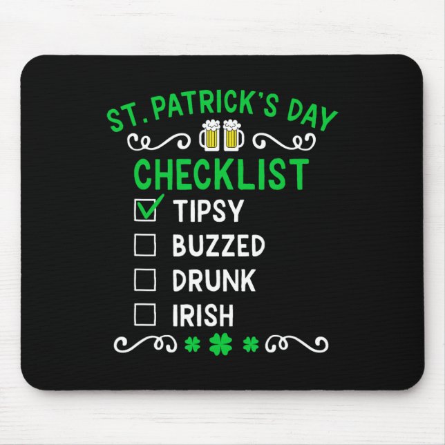 Checkliste für den Funny St Patricks Day Mousepad (Vorne)