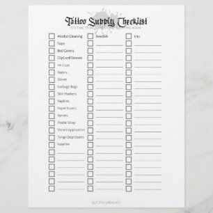 Checkliste für die Versorgung von Tattoo