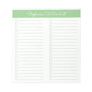 Checkliste für einfache Elegantsage Green Two Colu Notizblock