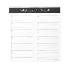 Checkliste für einfache klassische schwarz-graue z notizblock