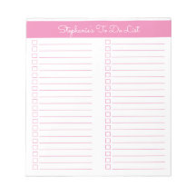 Checkliste für einfache, leicht rosa Zweispalte