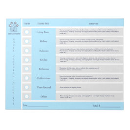 Checkliste für Hausreinigung und Haushaltsbemerkun Notizblock