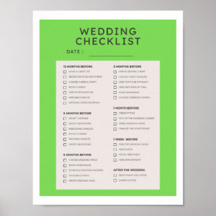 Checkliste für Hochzeitsplanung Poster