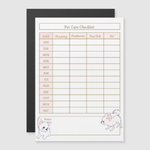 Checkliste für Hunde - Weißes Chihuahua-Welpe Magnetkarte