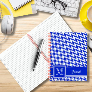 Checkliste für Mit Monogramm Royal Blue Hahnentrit Notizbuch