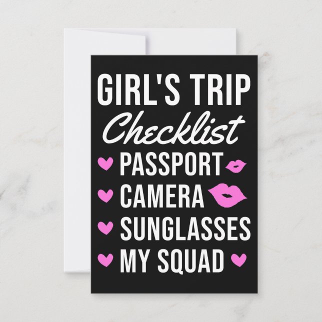 Checkliste für Reisen Kunst Girls RSVP Karte (Vorderseite)