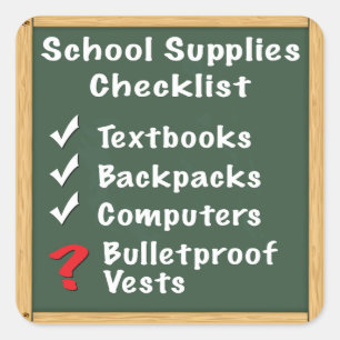 Checkliste für Schulsicherheitshilfen Quadratischer Aufkleber