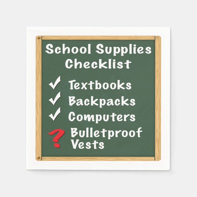 Checkliste für Schulsicherheitshilfen Serviette (Vorderseite)