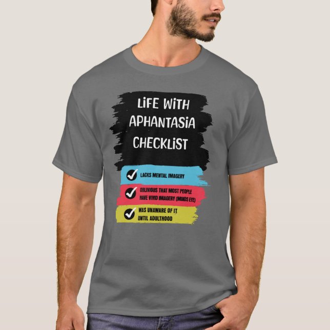 Checkliste Leben mit Aphantasia T-Shirt (Vorderseite)