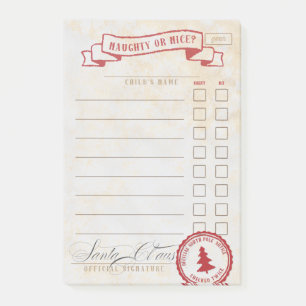 Checkliste "Naughty oder Nice Santa Claus" Post-it Klebezettel