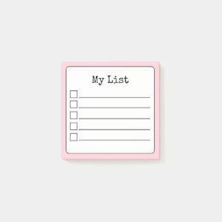Checkliste Rosa Retro Linken Post-it Klebezettel