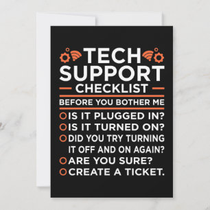 Checkliste "Technischer Support" Computer-IT-Progr Dankeskarte
