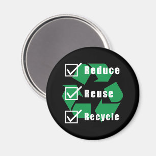 Checkliste "Umweltschutz" Recycle Wiederverwendung Magnet