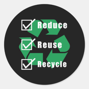 Checkliste "Umweltschutz" Recycle Wiederverwendung Runder Aufkleber