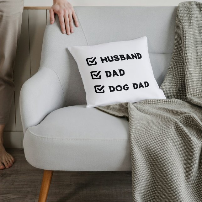 Checkmark für einfachen Husband-Vater-Hund-Vater Kissen (Von Creator hochgeladen)