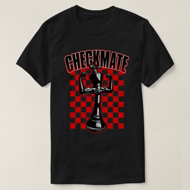 Checkmate Black King Schach Player Grandmaster Win T-Shirt (Design vorne)